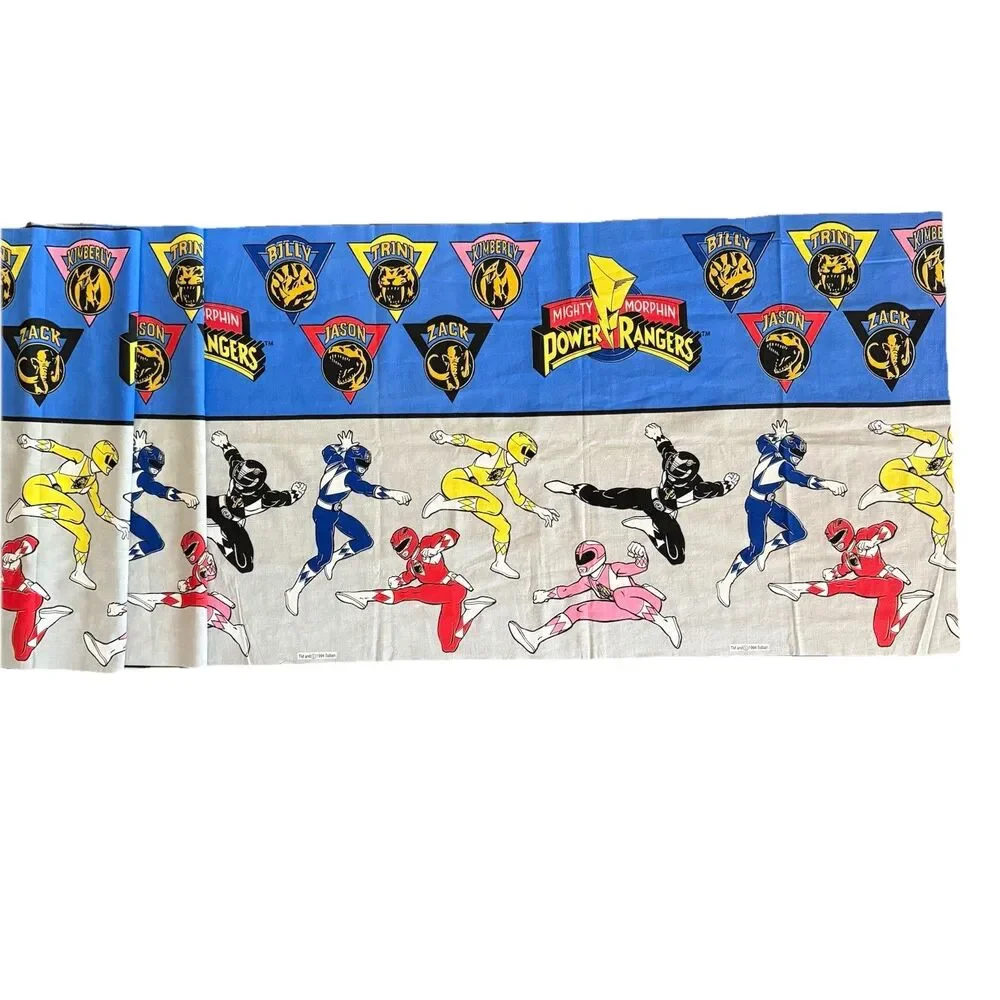 Vtg 90s Power Rangers Fabric Panel Remnant Saban Crafting Material 88